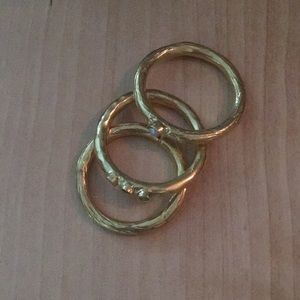 NEW Anthropologie Textured 3 Stack Ring Set